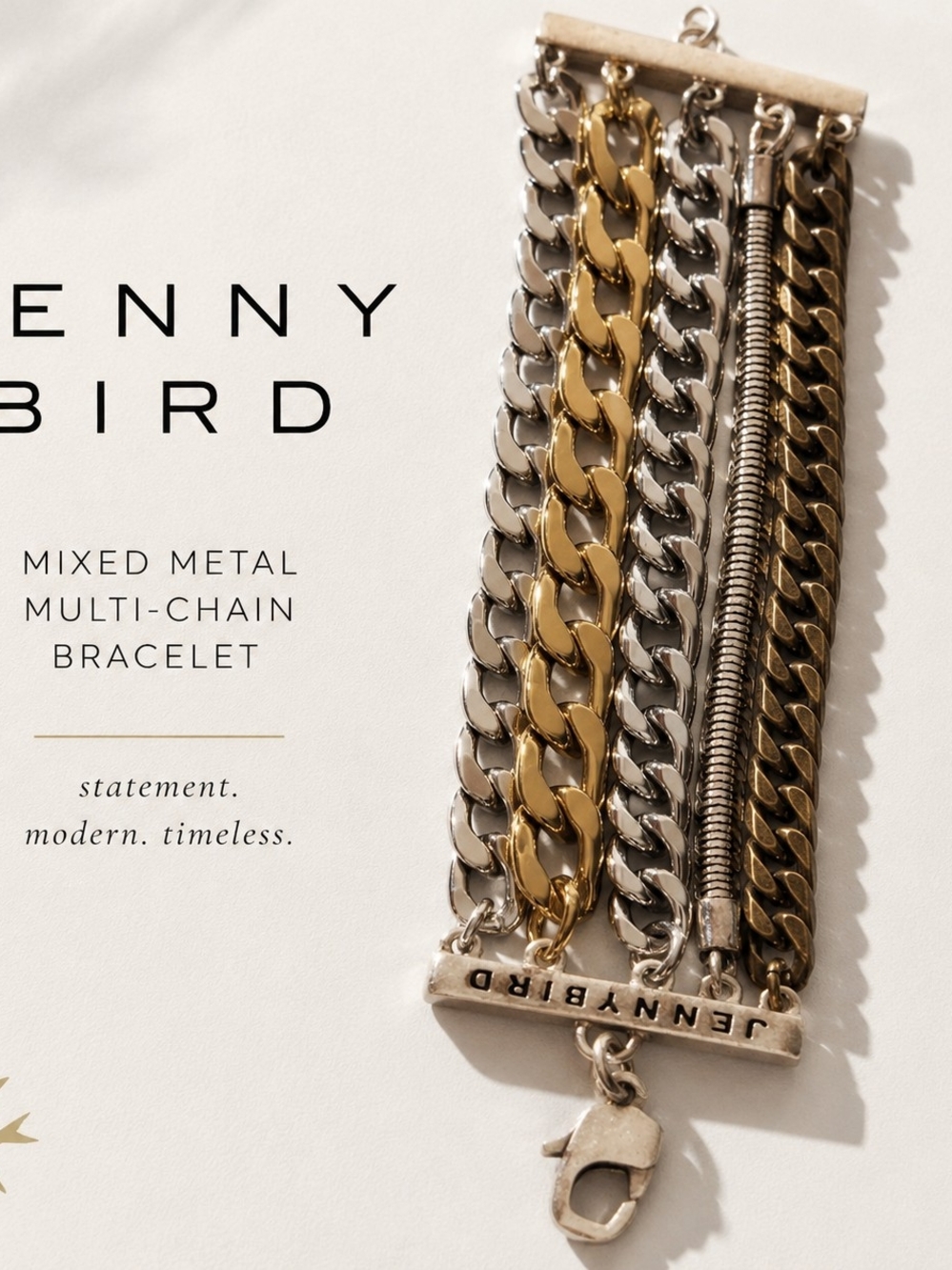 Jenny Bird Mixed Metal Multi-Chain Statement Bracelet